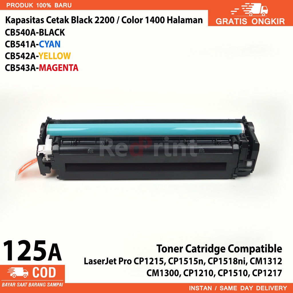 Toner Cartridge Compatible 125A Printer LaserJet Pro CP1210, CP1510, CP1215, CP1515n, CP1518ni, CM1312 CM1300, CP1217