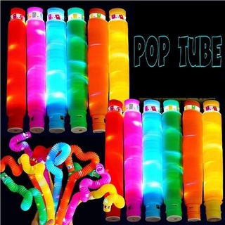 COD❤️Pop Tubes LED Lampu Mainan Anak Pop Pipes Led Warna Light Up Fidget Sensory Toys Murah Bisa Kreasikan Bentuk Apa Ajah