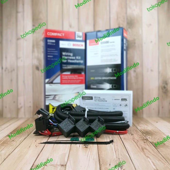 KABEL RELAY SET BOSCH LAMPU DEPAN HEADLAMP H4 MOBIL 3 RELAY ORIGINAL