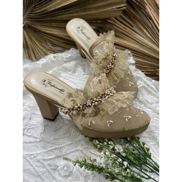 sepatu wanita nude deandra wedding pesta 9cm tahu