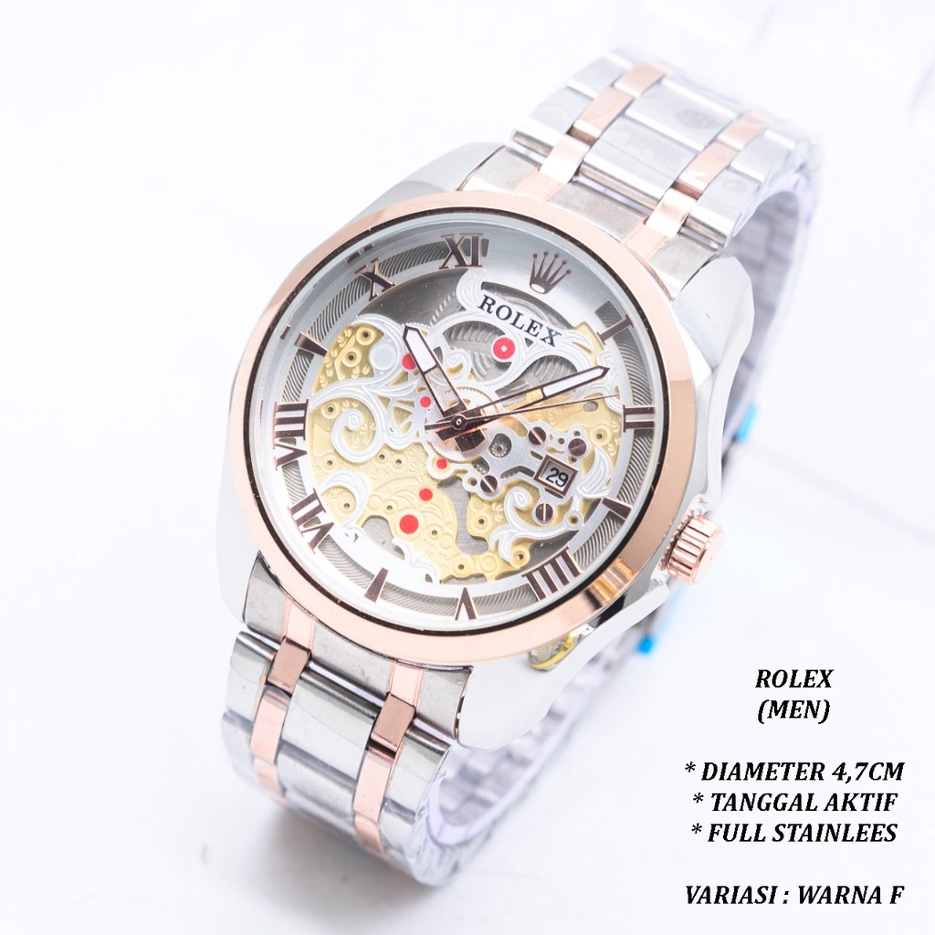 (BISA COD) JAM TANGAN PRIA FASHION RANTAI BODY BULAT TANGGAL AKTIF