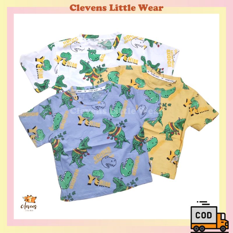 CLV Kaos T-Rex Dino / Kaos Anak Laki-Laki Import Premium 2-5 Tahun / Kaos Anak Cowok / Atasan Anak L