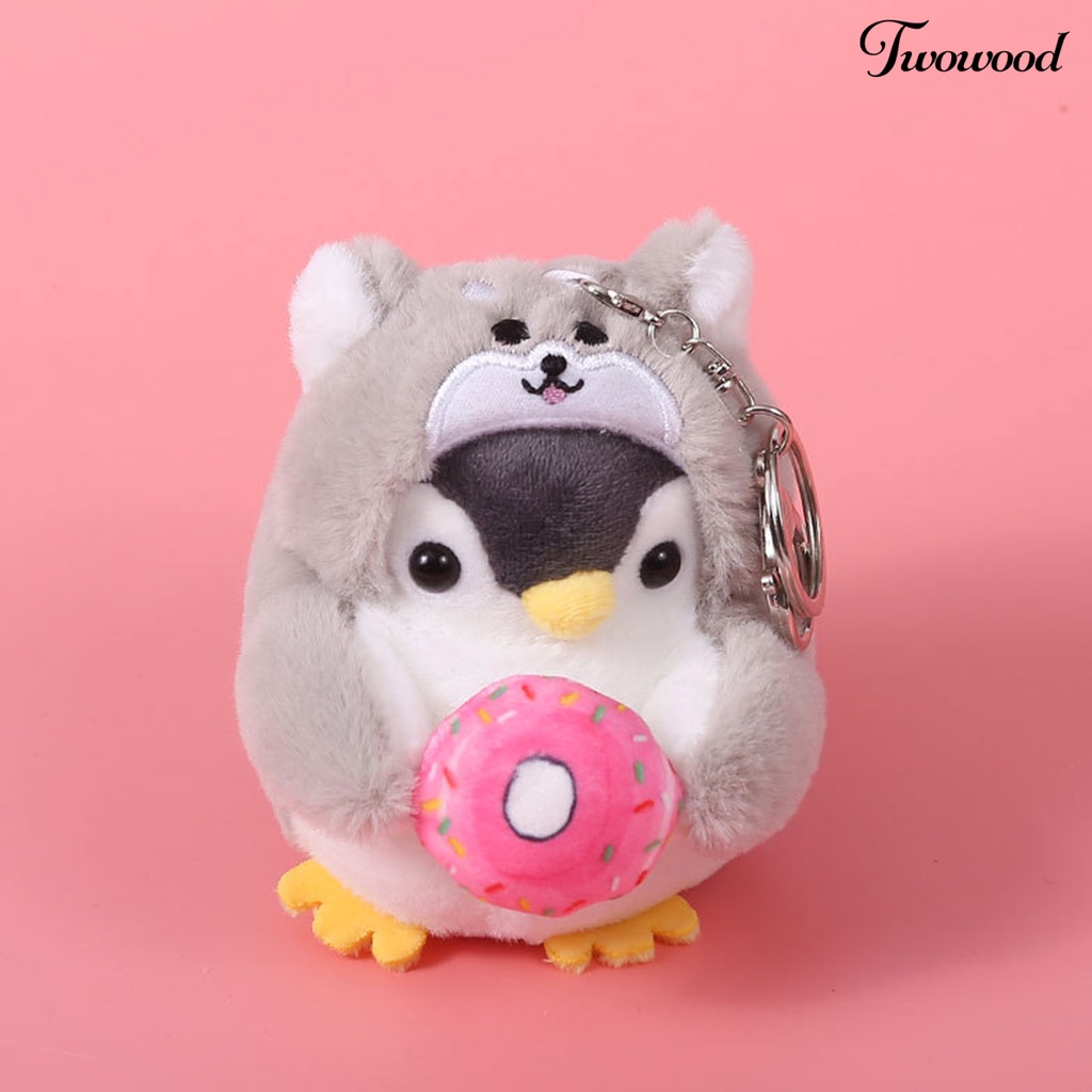 Twowood Gantungan Kunci Boneka Penguin Bahan Plush 10cm