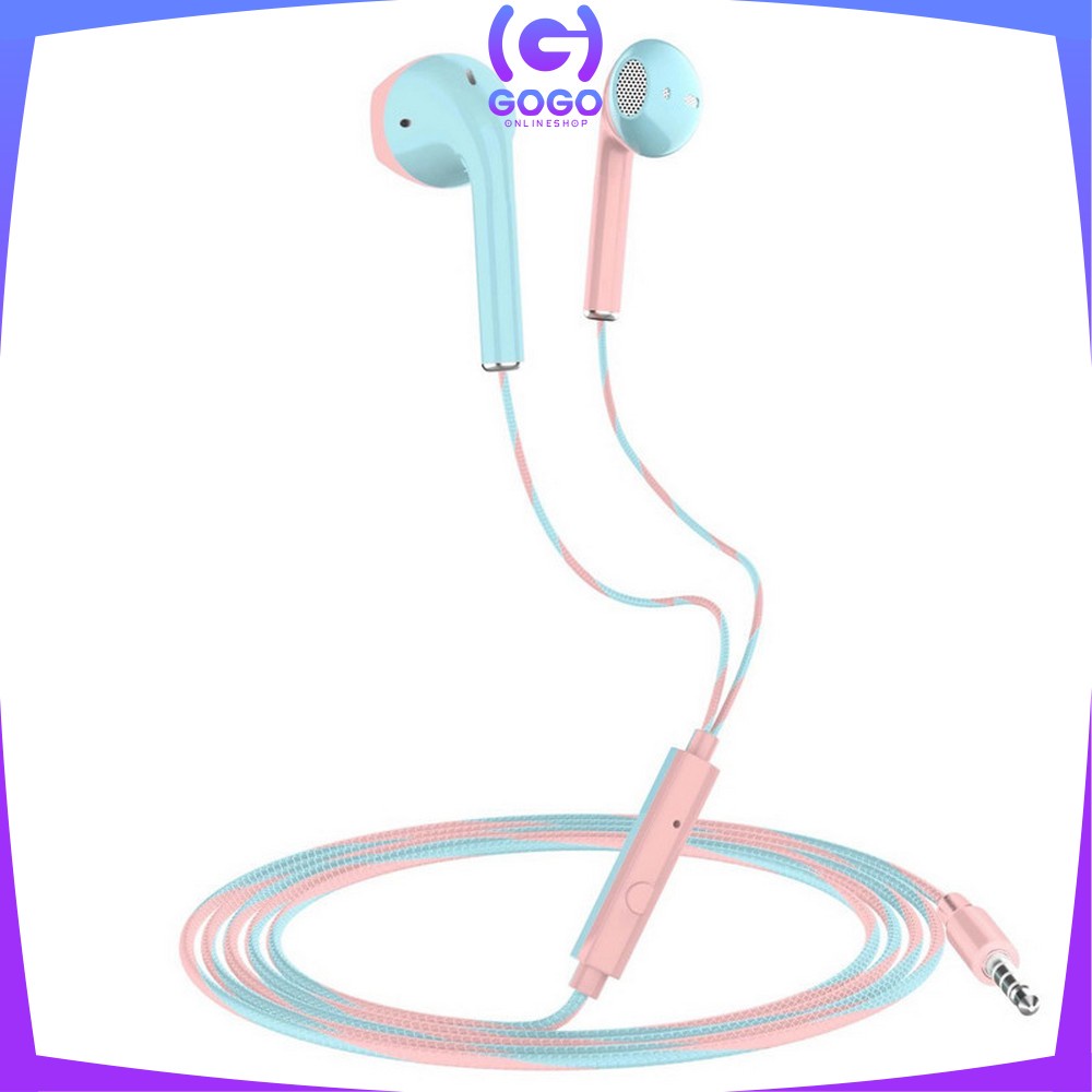 GOGO-C517 Headset Macaron Earphone Dua Warna Handsfree Musik U24 Macaron Superbass Hedset Musik Extra Bass