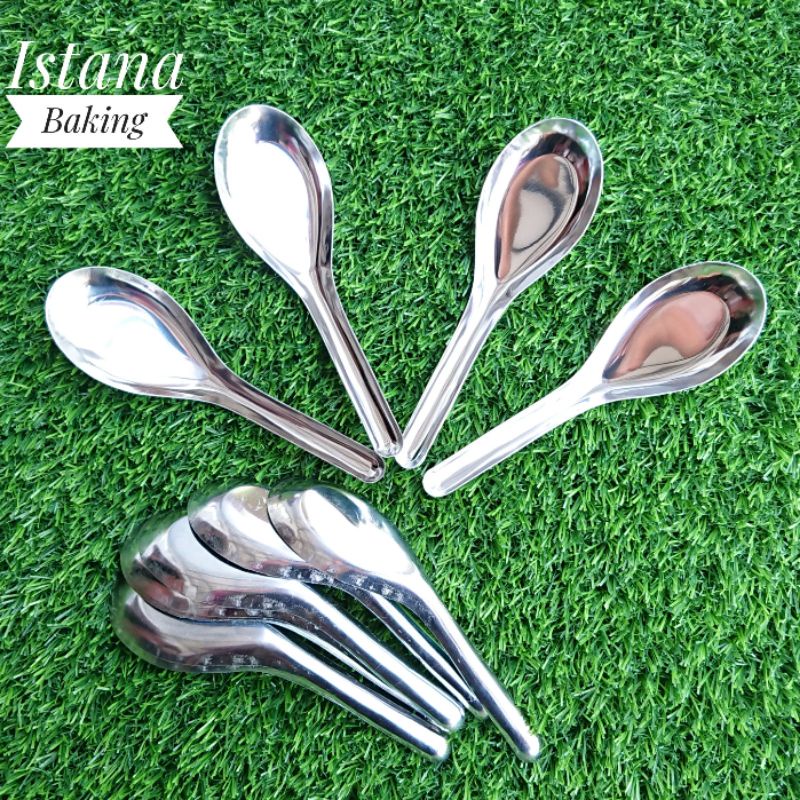 Istana Baking 12pcs Sendok Bebek, Sendok Bubur Stainless Steel Tebal Termurah Serbaguna