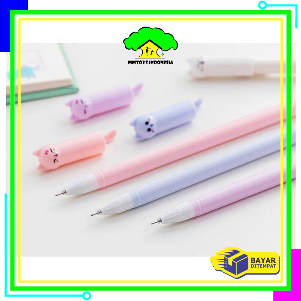 

MI-A14 Pulpen Gel Karakter Kartun Kucing Pena Unik Bolpen Motif Kucing Stationary Alat Tulis Murah