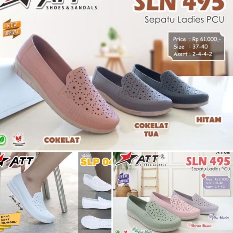 "GW.18Oc22p" sepatu ATT SLN 495 sepatu karet slip on wanita
