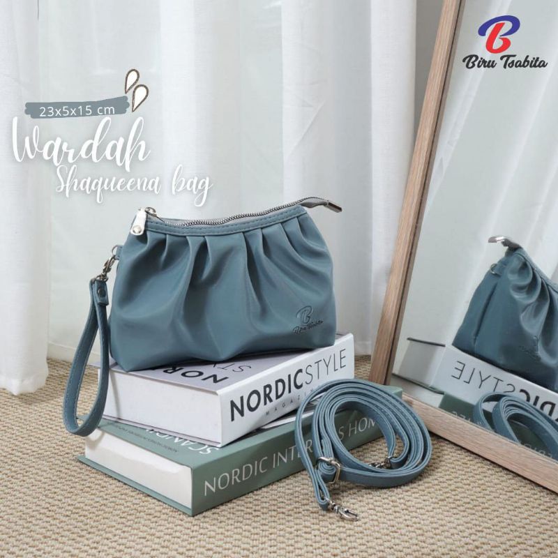 SHAQUEENA BAG BY BIRU TSABITA BAHAN CHOCOLY ANTI AIR WATERPROOF PREMIUM TALI PANJANG