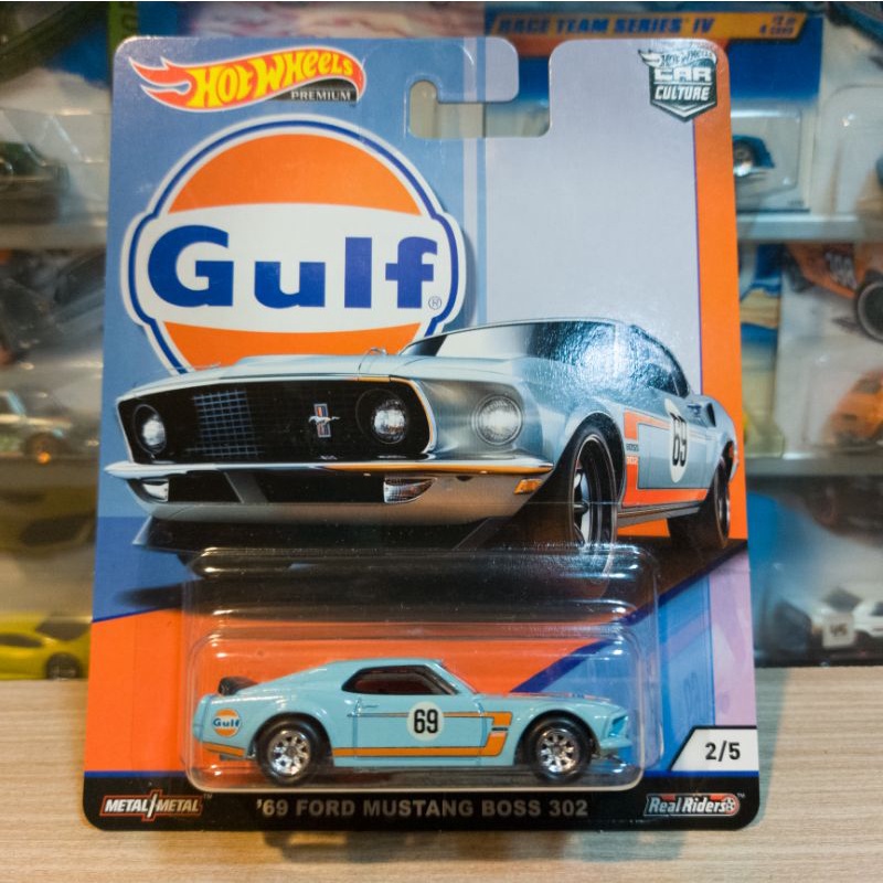 HOT WHEELS 69 FORD MUSTANG BOSS 302 - GULF - PREMIUM