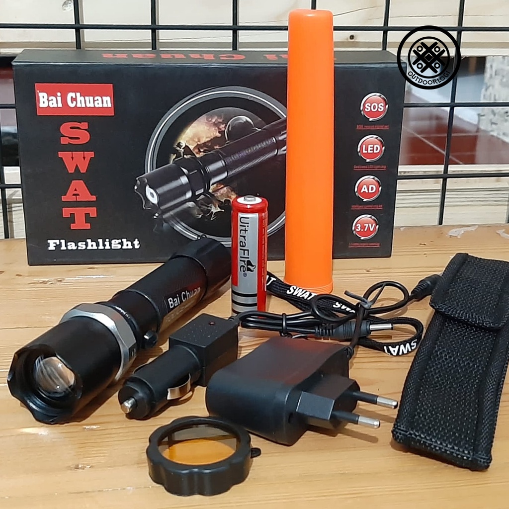 Senter SWAT Police / Alat Olahraga / Senter Camping / Senter SWAT Police Kompas Kode 8460-1 / Senter