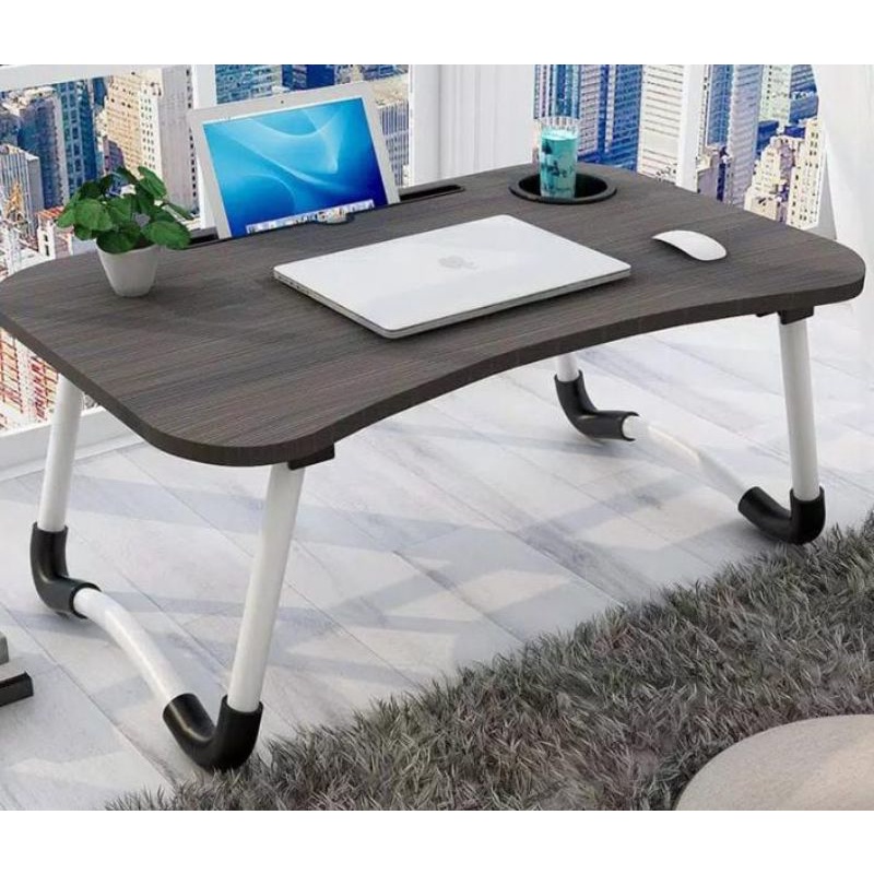 2kg Meja laptop polos besar lipat meja laptop desk table lipat meja belajar lipat anti slip slot gla