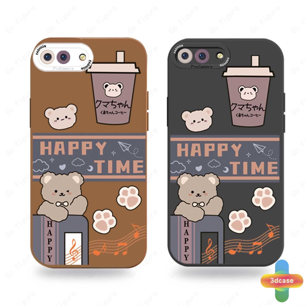 Casing OPPO A15 A54 A5S A3S A16 A95 A7 A5 A9 A31 A53 2020 A12 A1K A16K A54S Reno 4 5F 4F A74 A15S A52 A11K A92 A35 A11 A93 A32 A72 A94 A53S F17 PRO A16S A12S Motif Beruang Penutup Teh