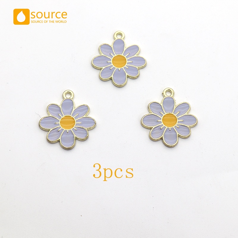 Aksesoris Kalung Liontin Bunga Warna-Warni Bahan Alloy Lapis Emas Untuk Pelajar