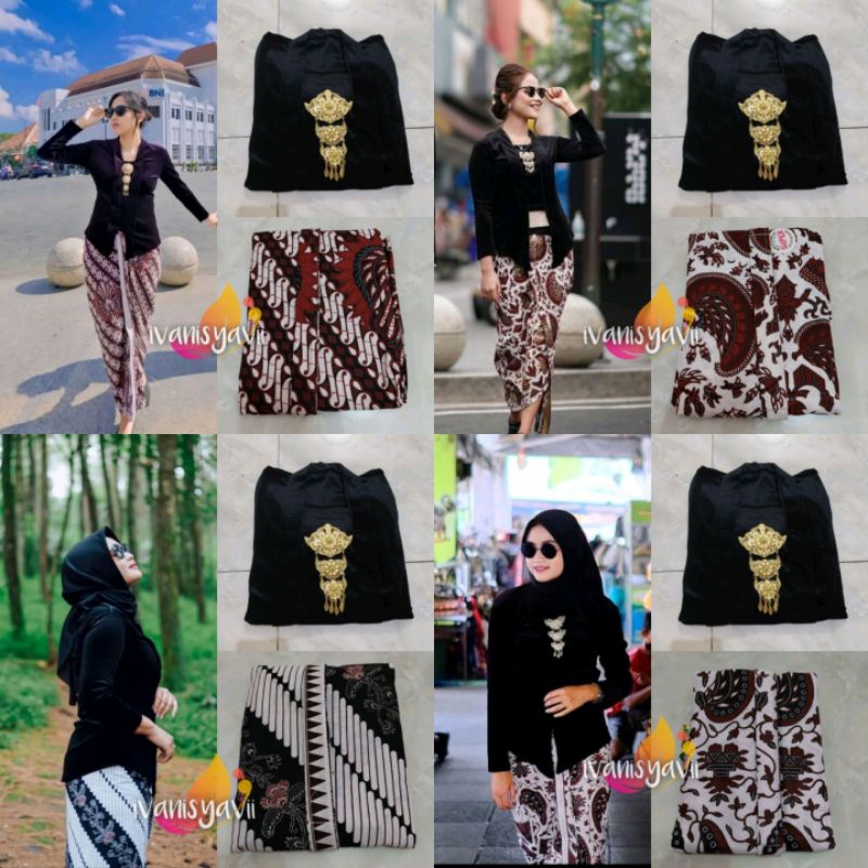 [Aneka ModeL] Kebaya + Jarik Instan / Banyak Pilihan Motif (1set)