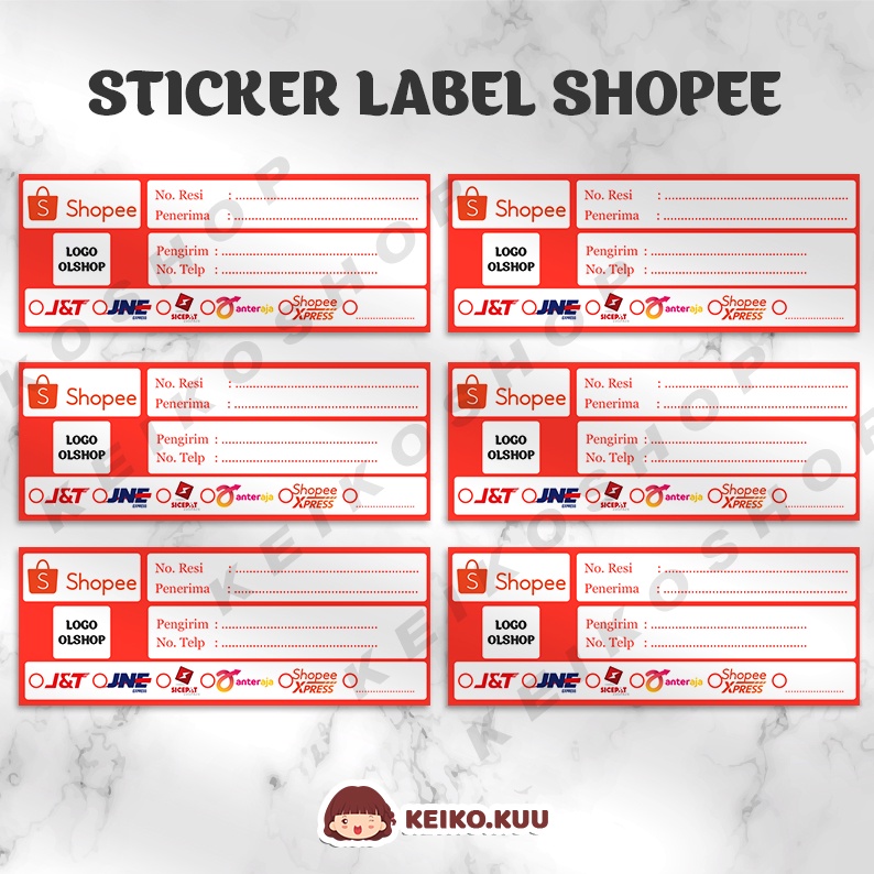 

[ 50 PCS ] STICKER RESI PENGIRIMAN LABEL SHOPEE BERKUALITAS