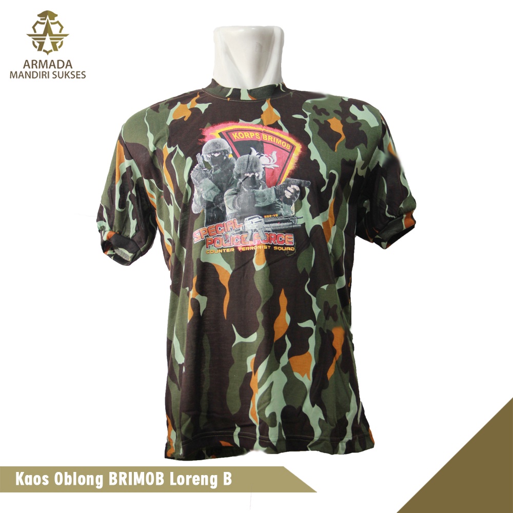 Kaos Brimob Gambar Loreng - Kaos Dalam Brimob Gambar Loreng