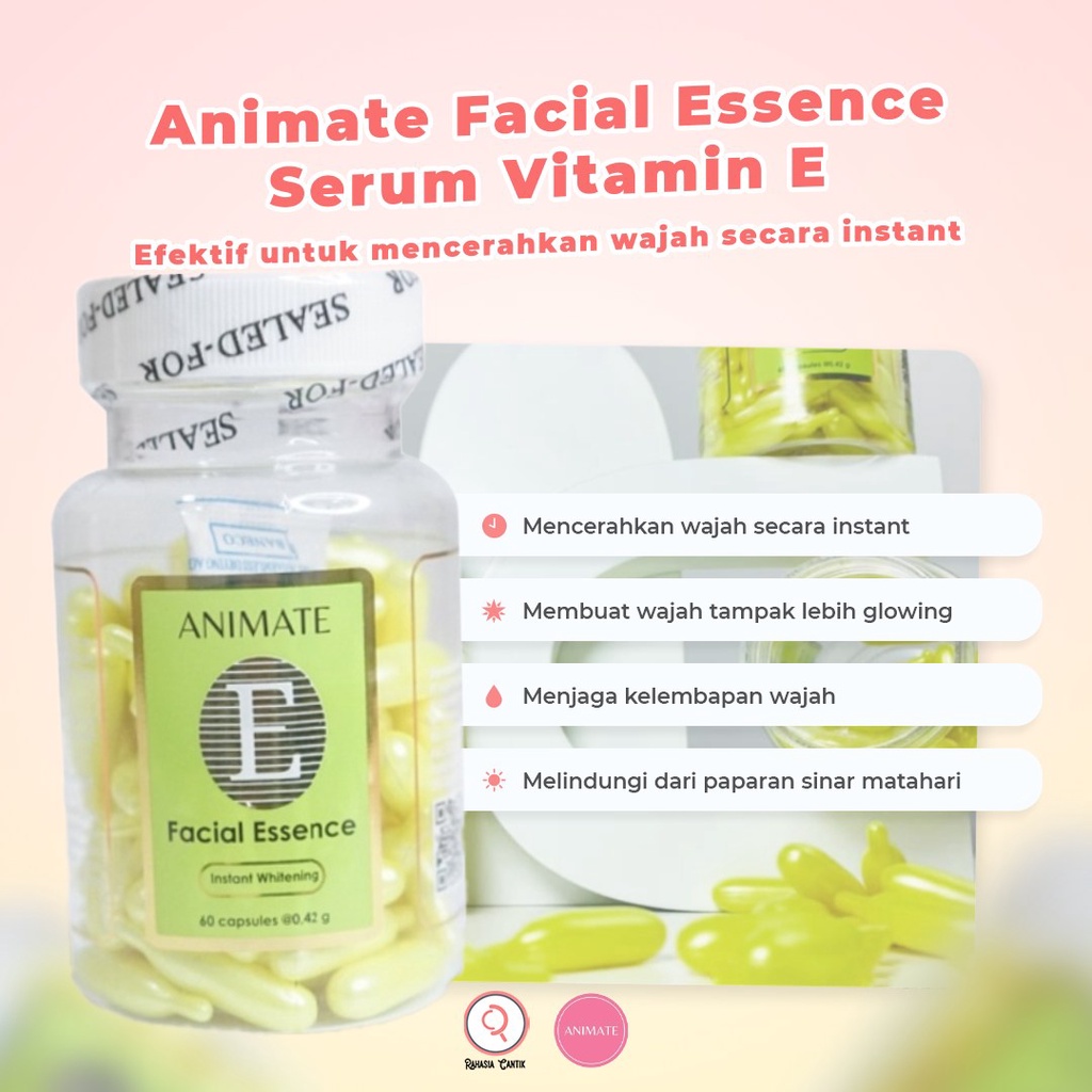 serum essense animate/animate Facial Essense isi 60 capsul / Serum Essence Vitamin Wajah Mencerahkan