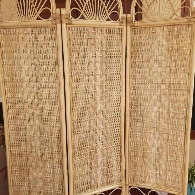 Partisi/Sketsel/Penyekat Ruangan Full Rotan 3 Lembar