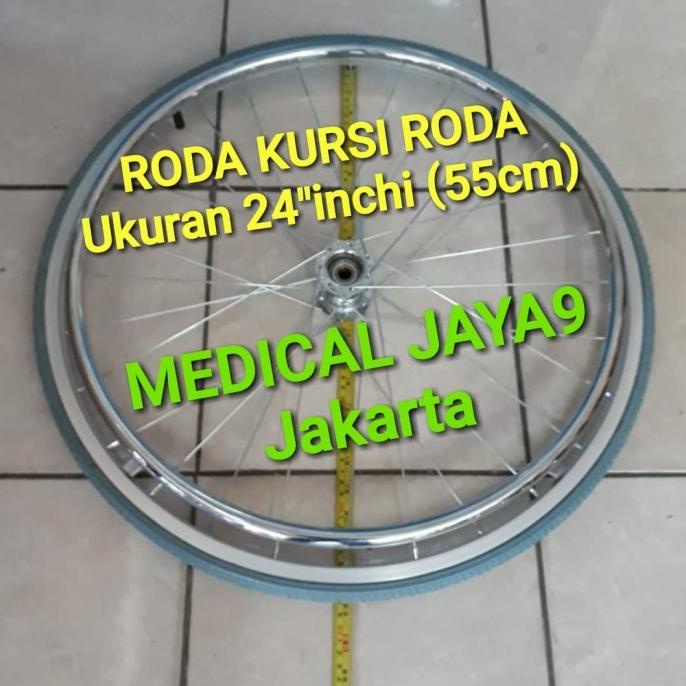 Ban Karet Mati & Velg Roda Belakang Kursi Roda Standart Ukuran 24"inch