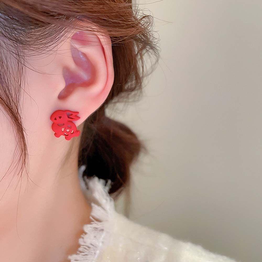 Needway Anting Imlek Gadis Anting Charms Earrings Set Karakter Cina Wanita Ear Hook