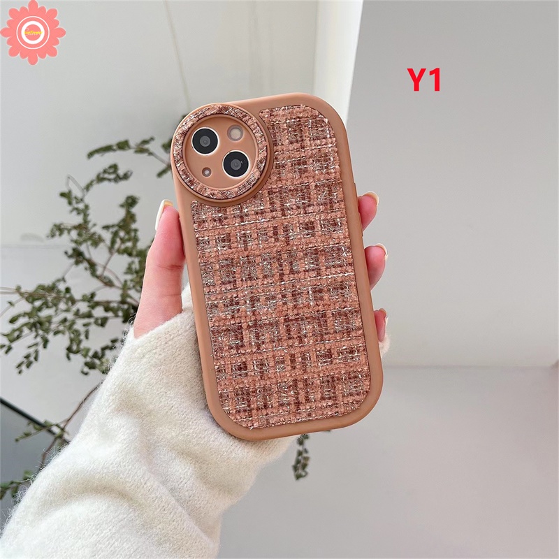 Soft Case TPU Tekstur Anyaman Warna Macaron Polos Untuk iPhone 11 12 13 14 Pro Max 7 8 Plus XR 14 Plus