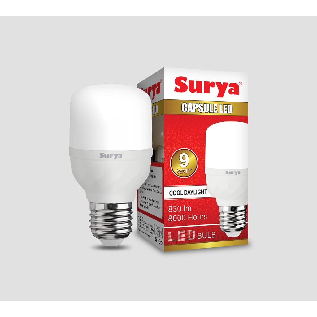 Surya Capsule 9 Watt Lampu LED 9W Putih Cool Daylight Original