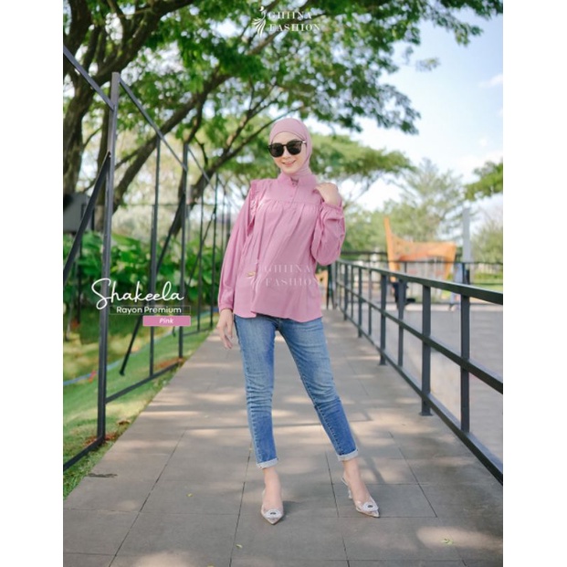 SHAKEELA BLOUSE BY GHINA FASHION || BLOUSE GHINA || BLOUSE POLOS || KEMEJA WANITA ADEM