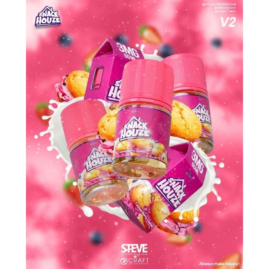 SNACK HOUZE V2 60ML LIQUID SNACKHOUZE TWISTED BERRY COOKIES FREEBASE