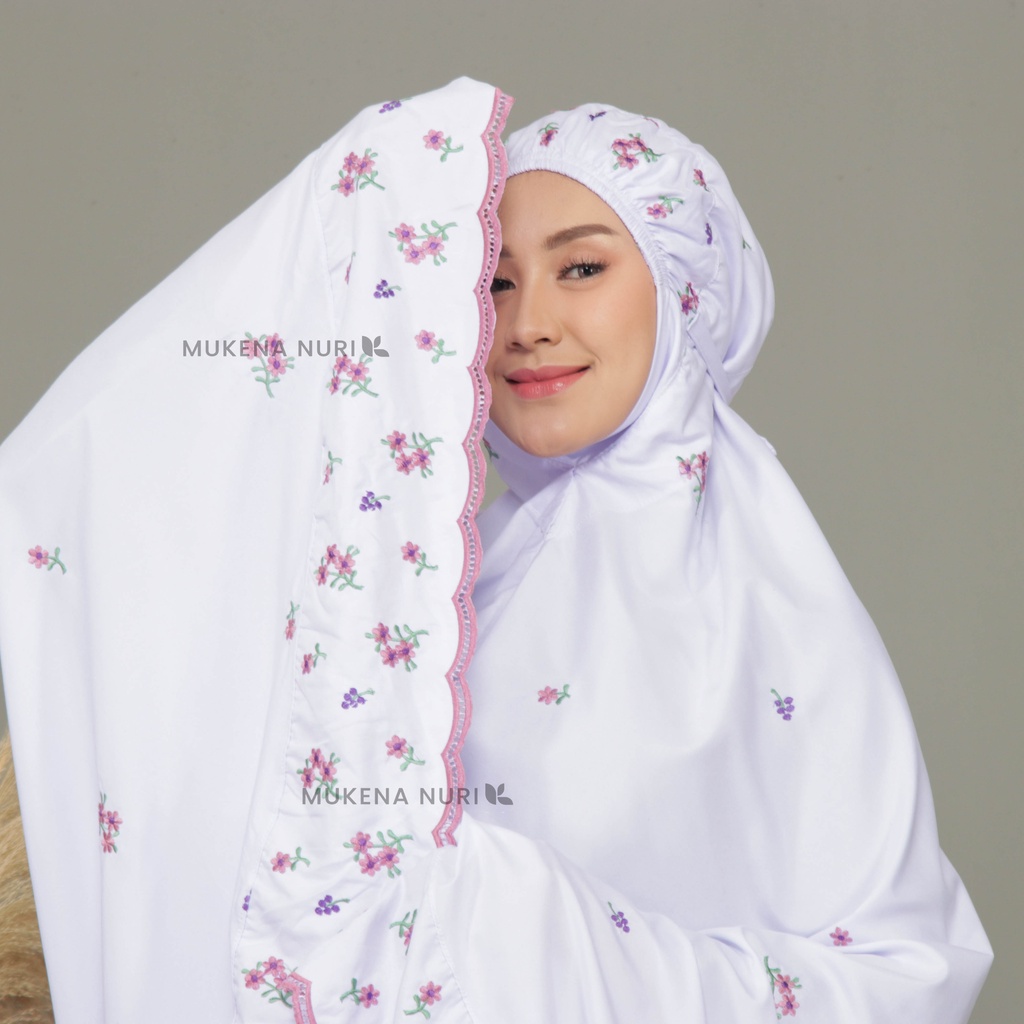 Mukena Dewasa Tabur Nayra Bunga Jumbo Bahan Katun