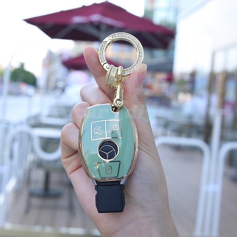 Casing soft Case tpu + Gantungan Kunci Untuk Mercedes Benz CLA GLA GLK AMG GLC C200 B200 S C E Class W213