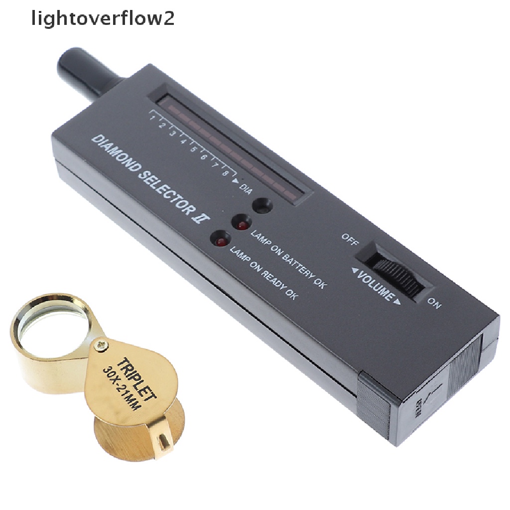 (lightoverflow2) Alat Penguji Keaslian Berlian Portable Dengan Kaca Pembesar 30x