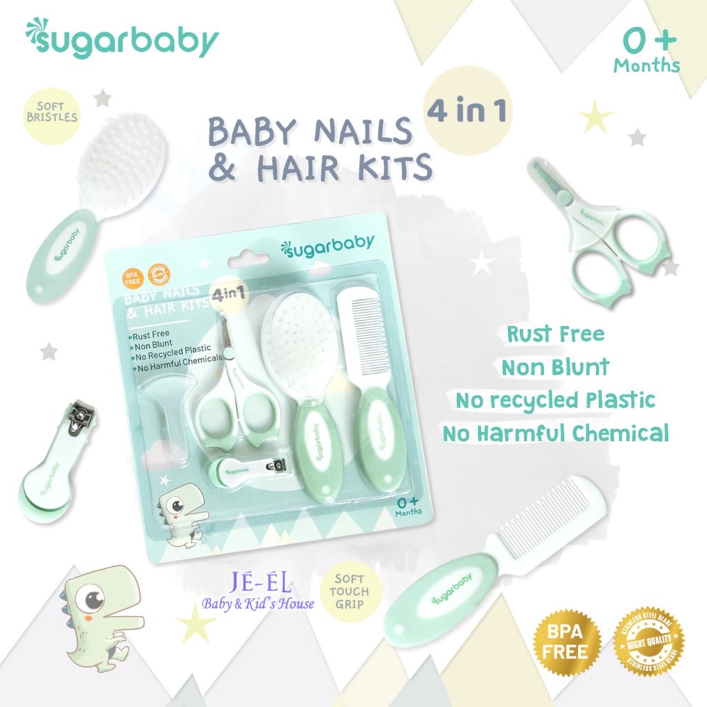 Sugar Baby 4in1 Baby Nail &amp; Hair Kits  / Perlengkapan Perawatan Kuku Dan Rambut Bayi