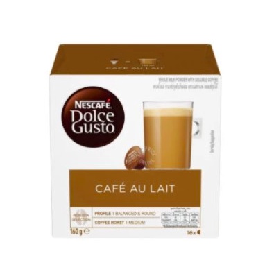 Nescafe Dolce Gusto Cafe Au Lait Coffee Capsules 16 x 10 Gram