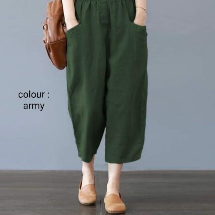 Chekout CELANA WANITA JUMBO PINGGANG KARET - SASHA CROP PANTS / CELANA KUREA TERBARU SASHA PANTS WIL