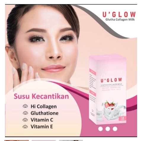U Glow Glutha Collagen Milk minuman collagen pemutih glowing isi 10 sachet asli original