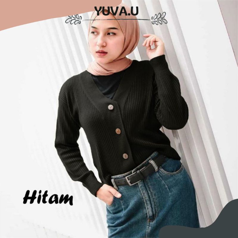 Cardigan Rajut Crop Kancing Batok / Cardigan Rajut
