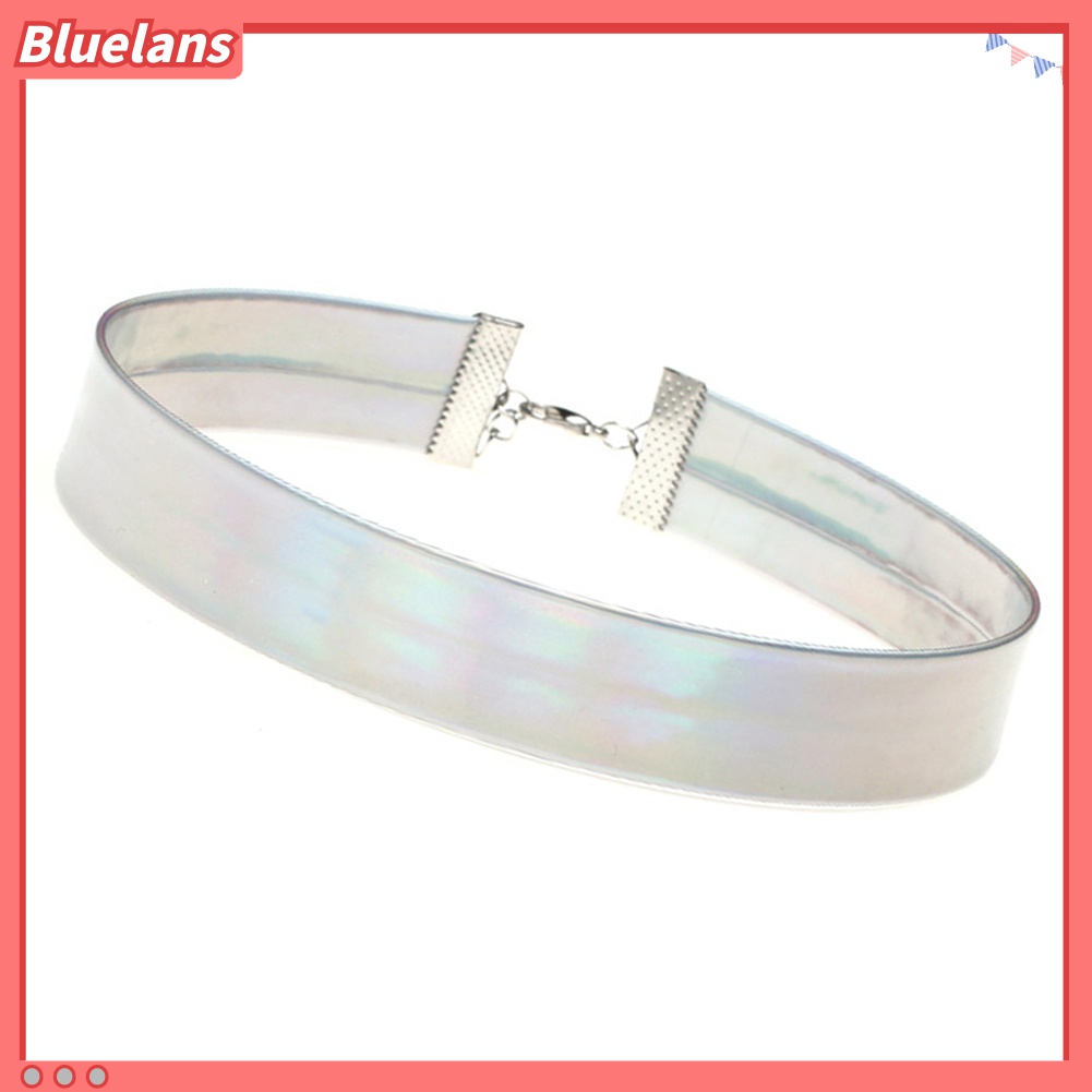 Perhiasan Kalung Choker Wanita Warna-Warni Holografik Laser Gaya Punk Untuk Hadiah