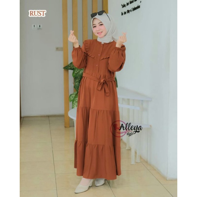 Dress KINAN by Alleya Dress Busui Bahan Tiffani Crep LD 110