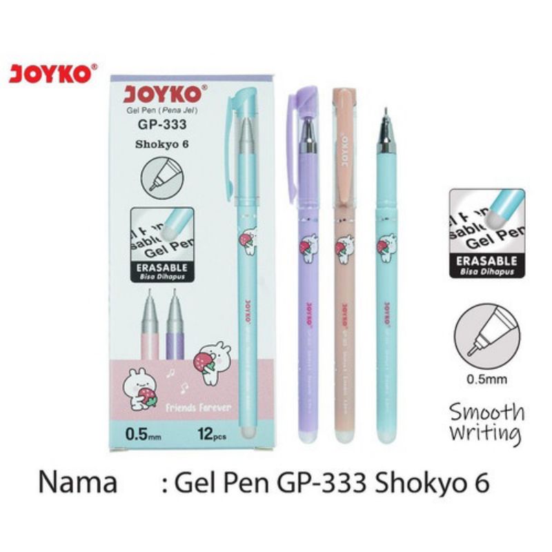 

RB Pulpen Hapus Joyko/Erasable Pen ( 1pak/12 pcs )