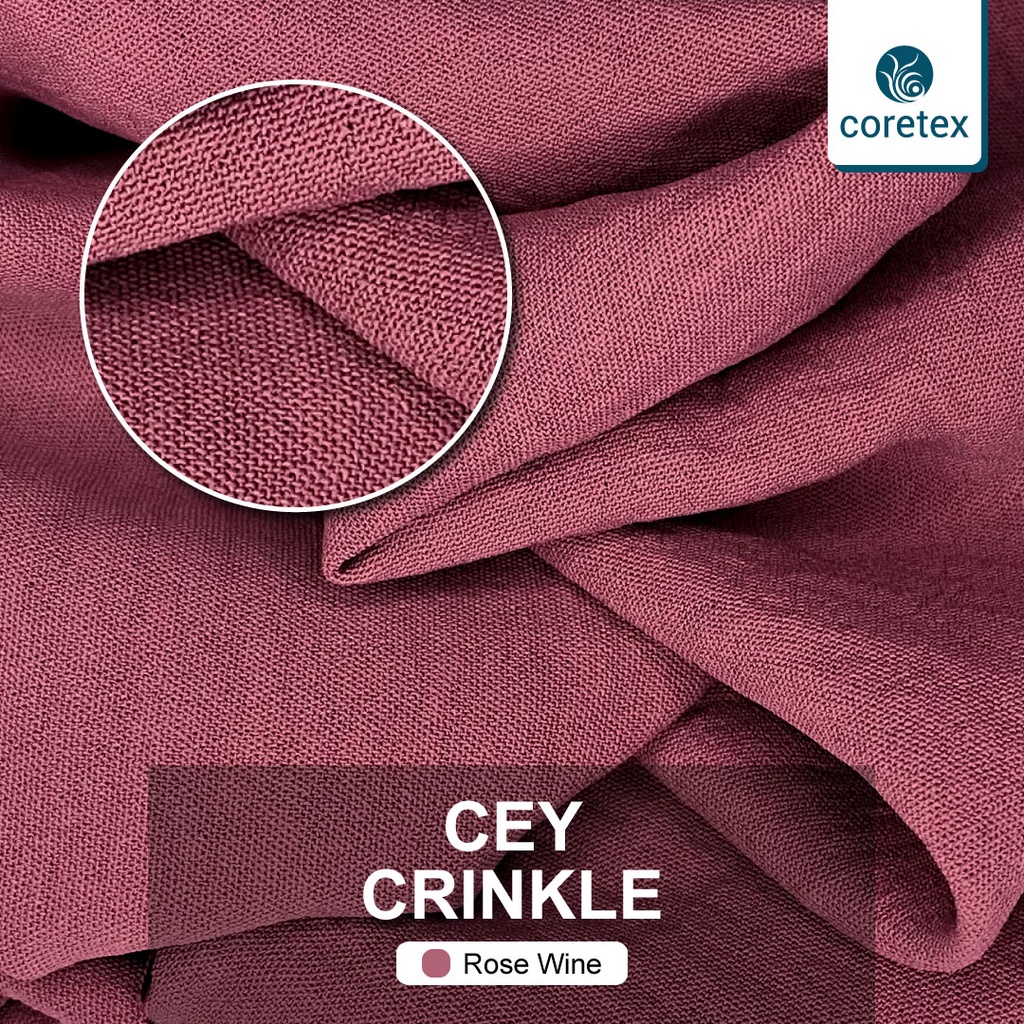 Kain Crinkle Airflow By Maxima 0,5 Meter - Warna Rose Wine