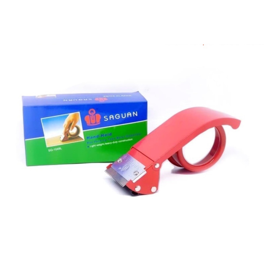Dispenser Lakban 2 inch bahan Besi Tape Dispenser 2inch warna MERAH 2&quot; Alat Pemotong Isolasi Lakban Potong