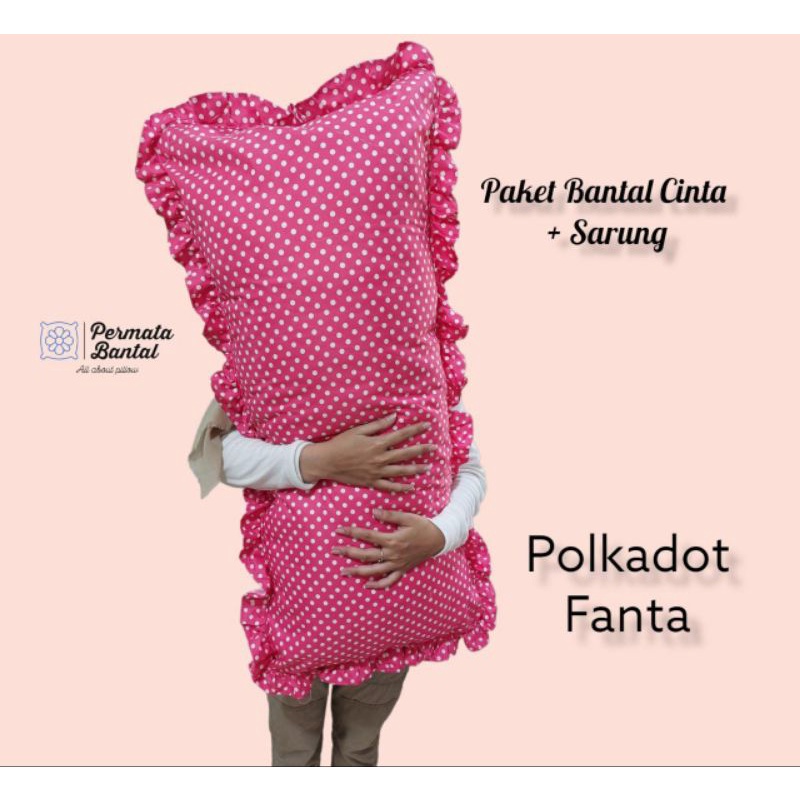 [PROMO] Paket Bantal + Sarung Bantal Cinta ( Komplit) Isi 900gram