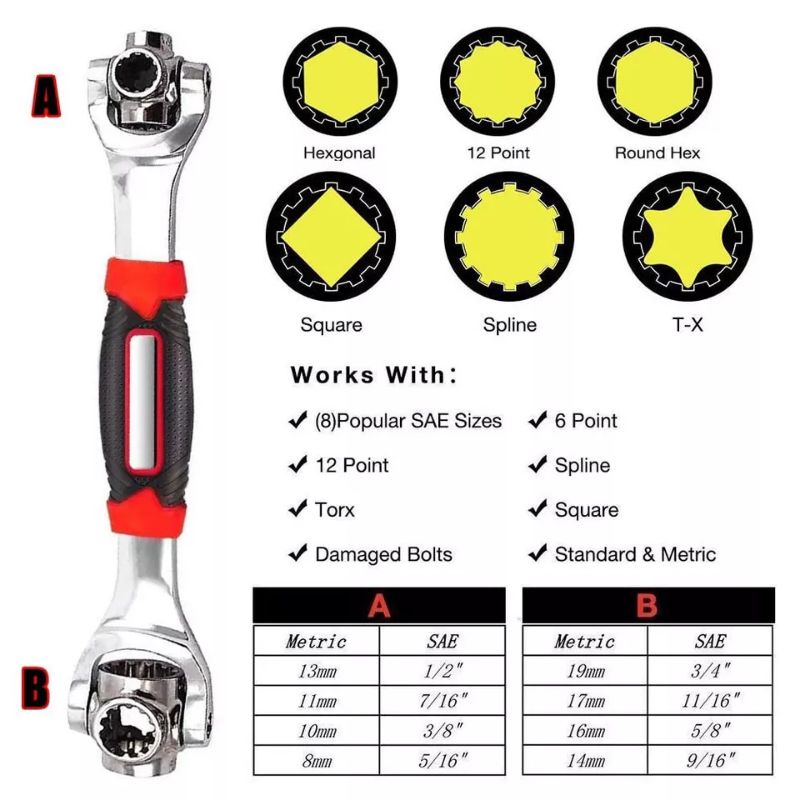 Kunci Pas Multifungsi 48 in 1 Soket Kunci Pas Alat Tangan Teknik Hexagon Wrench