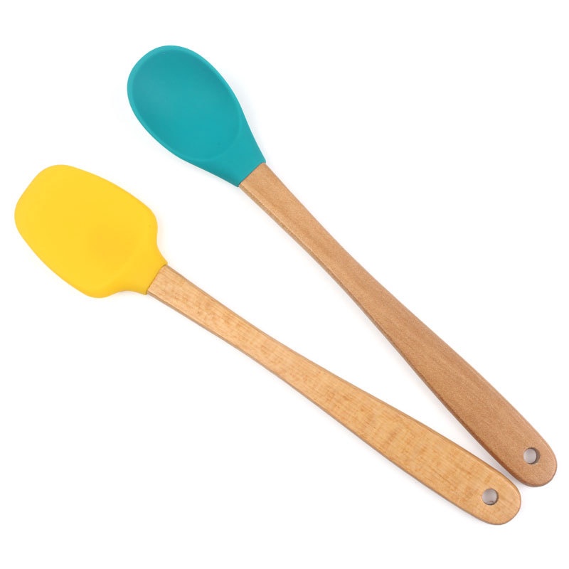 Spatula Set 5 in 1 FREE BOX Silicone Spatula Kayu Silicone 5 in 1 dengan Box Spatula Sutil Sodet Memasak Satu Set TERMURAH TERLARIS