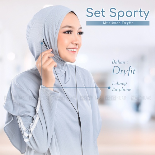 One Set Sporty Muslimah Dryfit