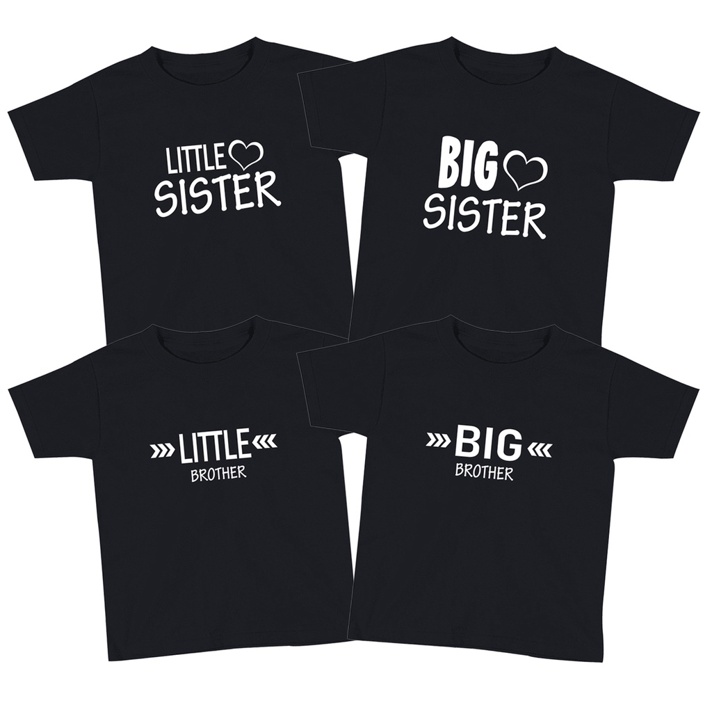 Kaos Couple Kaos Anak Sibling tee Series kaos bro sis Kaos Love emot sayang rambu rambu unik Distro 1-10 Tahun Laki Laki Perempuan Unisex Family Couple Lil Sister Big Sister Lil Brother Big Brother kaos brother sister   - Kaos Polos Senja