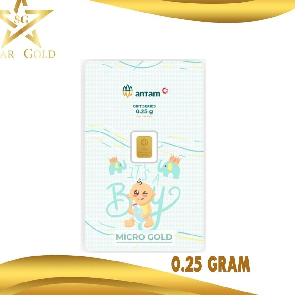 KIRIM HARI INI Star Gold Logam Mulia Micro Gold Antam Hartadinata 0.25 Gram Baby Boy Series 2 (ART. F96)