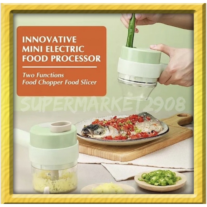 4in1 Set Alat Pemotong Sayuran / Food Chopper Elektrik Mini Wireless