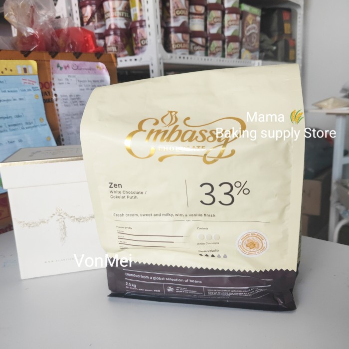 

TULIP Easy Melt Couverture ZEN WHITE Chocolate Button 33% 2.5 Kg Embas