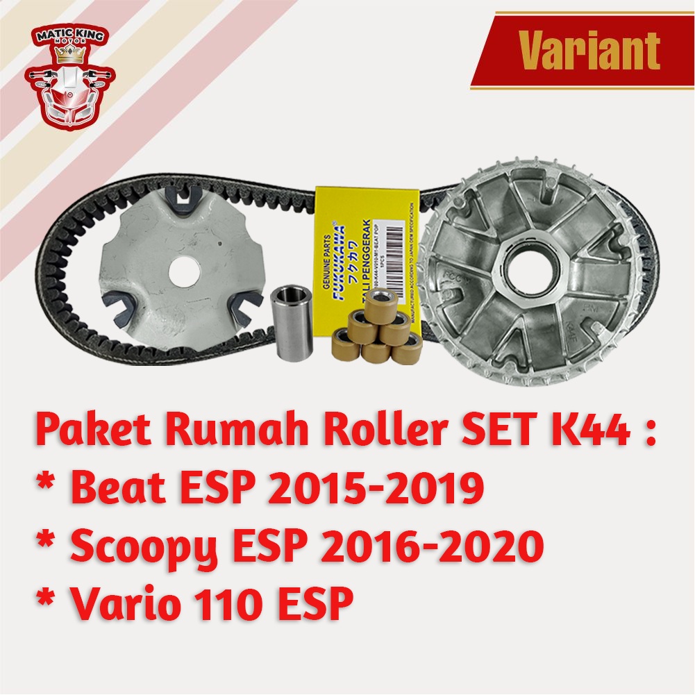 Paket Kirian Rumah Roller Vanbelt KIT Roller Honda Beat Scoopy Vario 110 Fi ESP K44 Fukukawa